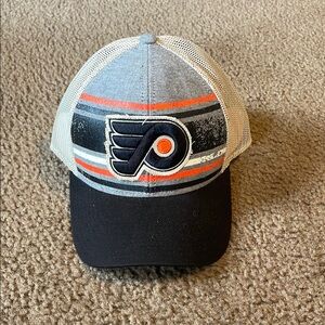 Flyers Gray and Black Mesh Trucker Hat
